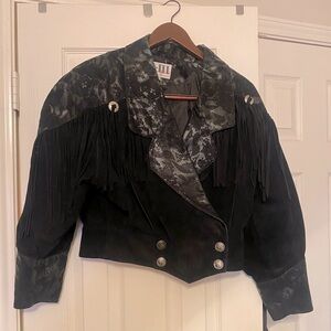 Cache Black and Fringe Blazer
G-III leather and Suede